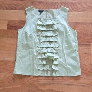 Talbots Green Sleeveless Cotton Top Size 8P